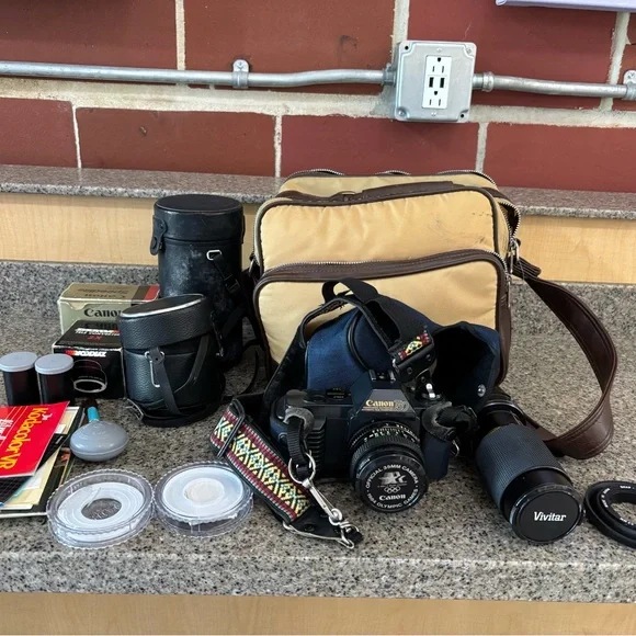Canon T50 35mm Film Camera with Black Finish  Photo & Video